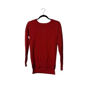 Max Studio 2 Ply Cashmere Sweater Size S Burgundy READ Crew Neck